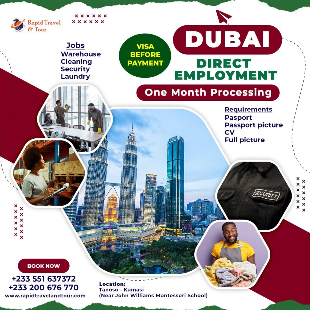 Dubai direct employment visa - rapid travel and tour