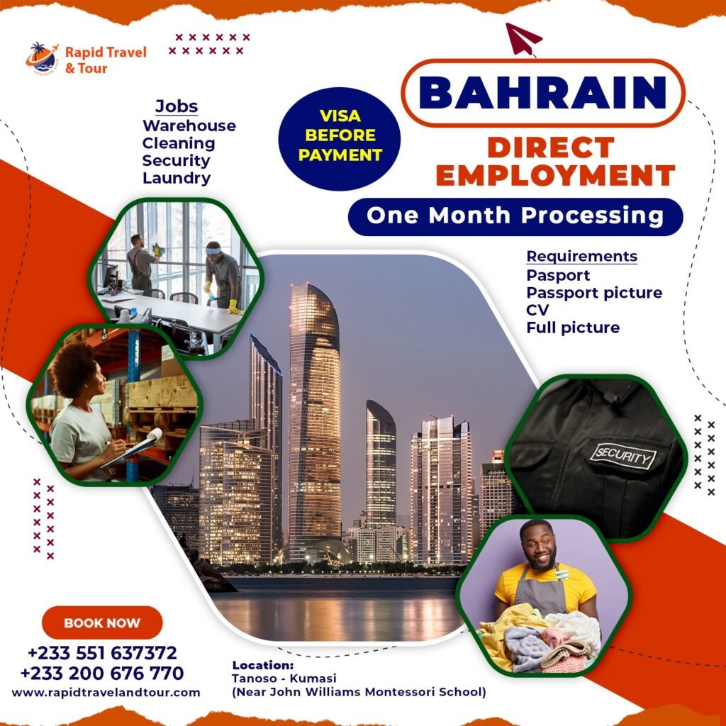 Bahrain direct employment visa - rapid travel and tour