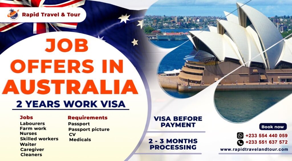 Australian Job offers - Rapid travel and tour